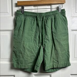 Daniel Hechter Lyocell Blend Chino Shorts Drawsting Mens Size Small Green $49